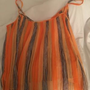 BCBG Orange striped blouse